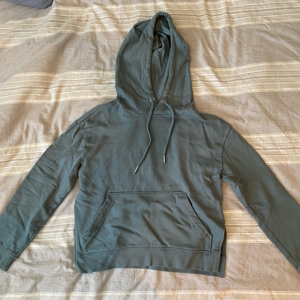 Blue/green cropped sweatshirt/hoodie